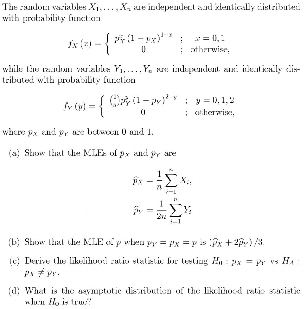 The Random Variables X1 With Probability Functio Chegg Com