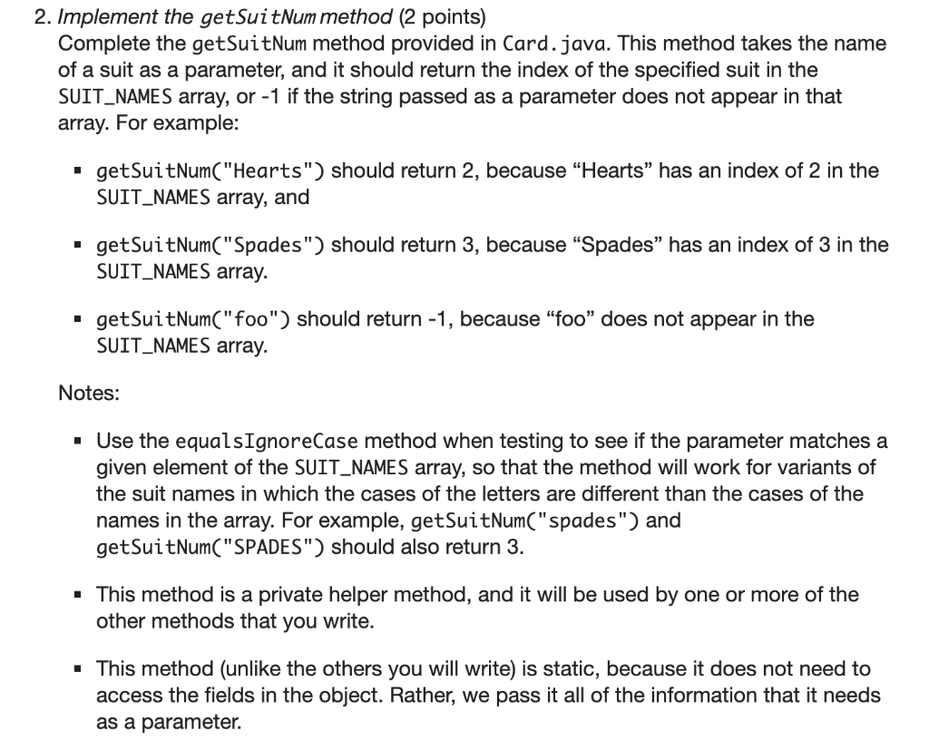 Solved /* * Card.java * * A blueprint class to represent an