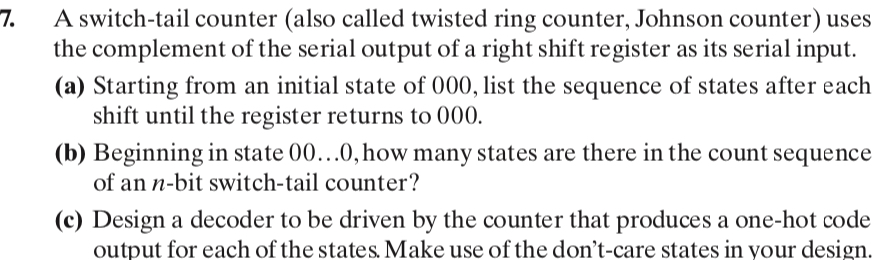Solved 7 A Switch Tail Counter Also Called Twisted Ring Chegg