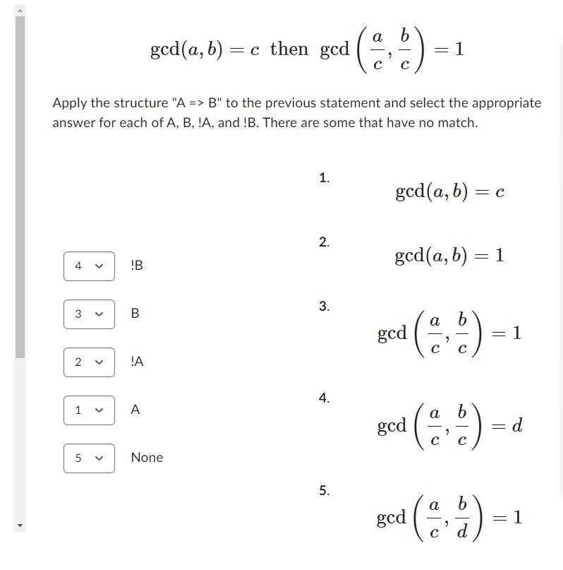 Gcd(a,b)=c Then Gcd(ca,cb)=1 Apply The Structure "A | Chegg.com