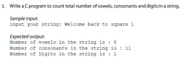 Solved Write A C Program To Count Total Number Of Vowels Chegg Com