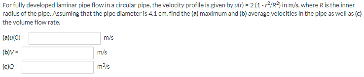 Solved For fully developed laminar pipe flow in a circular | Chegg.com