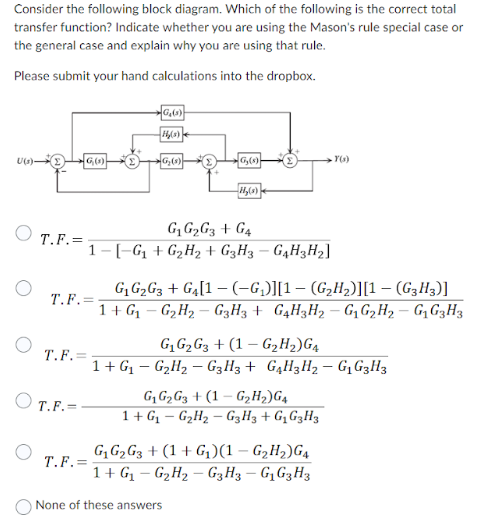 Solved Consider the following block diagram. Which of the | Chegg.com