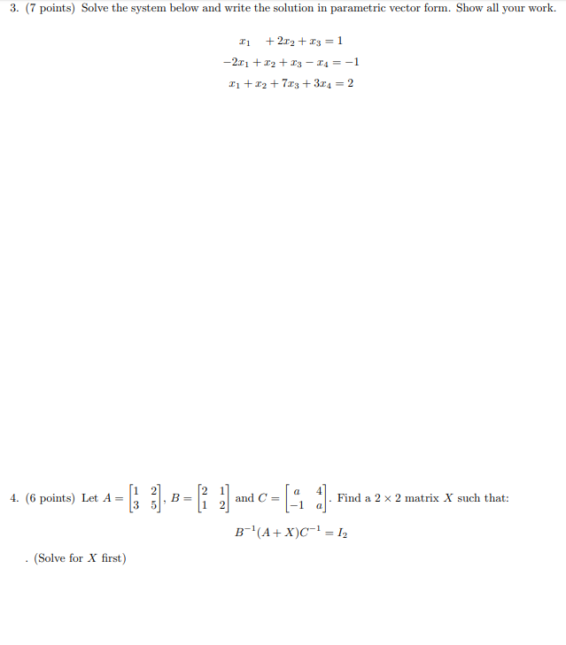 Solved Solve the system below and write the solution in | Chegg.com