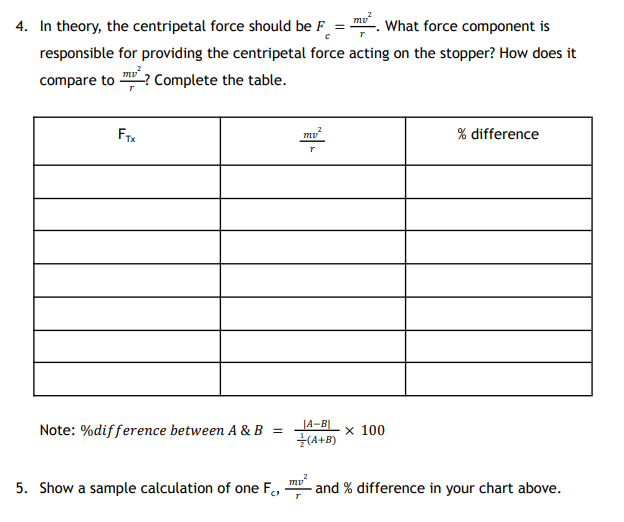 SPH4U Centripetal Force Lab Name An object moving