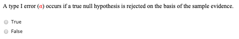 Solved A type I error (a) occurs if a true null hypothesis | Chegg.com