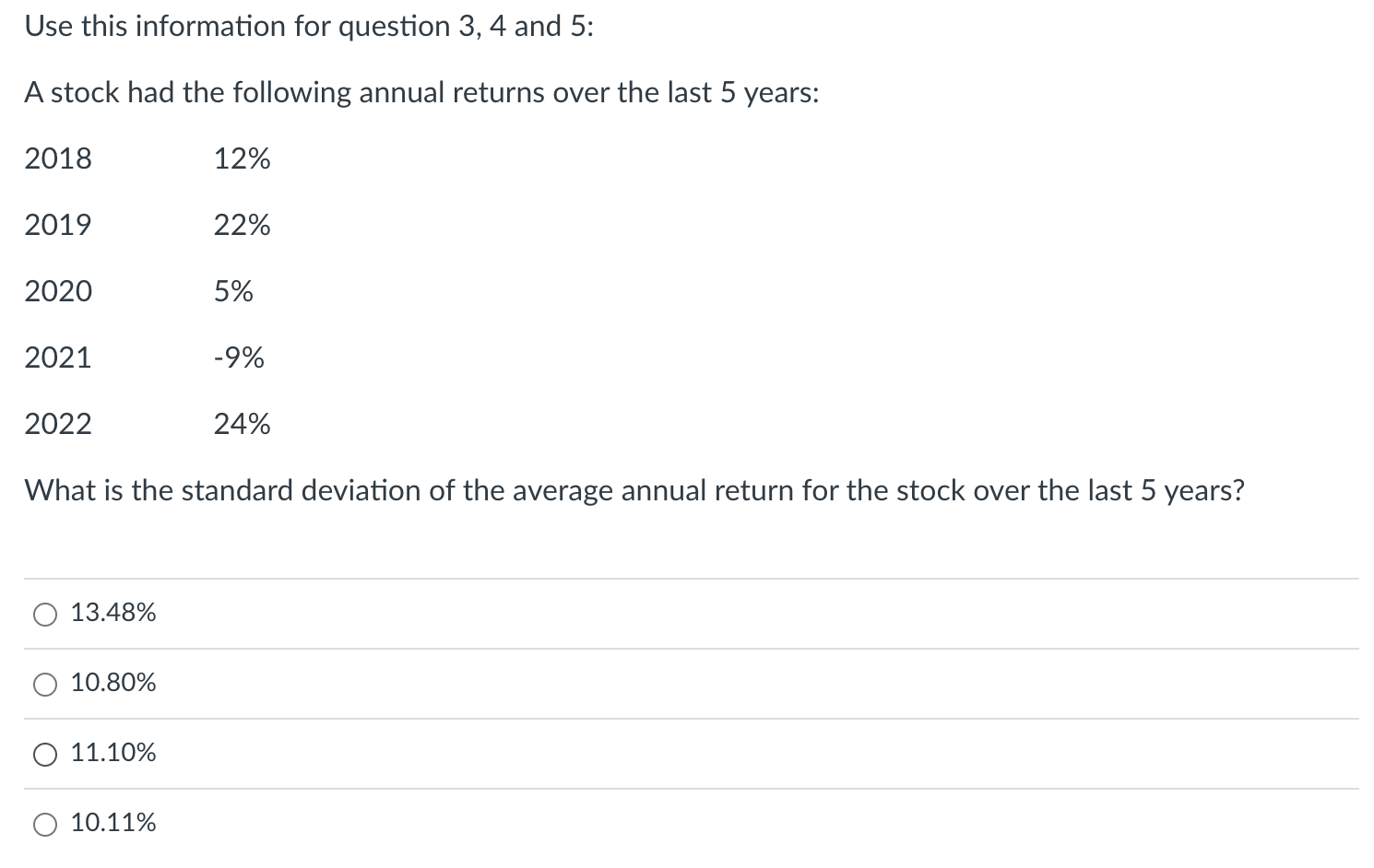 Solved Use this information for question 3, 4 and 5 : A | Chegg.com