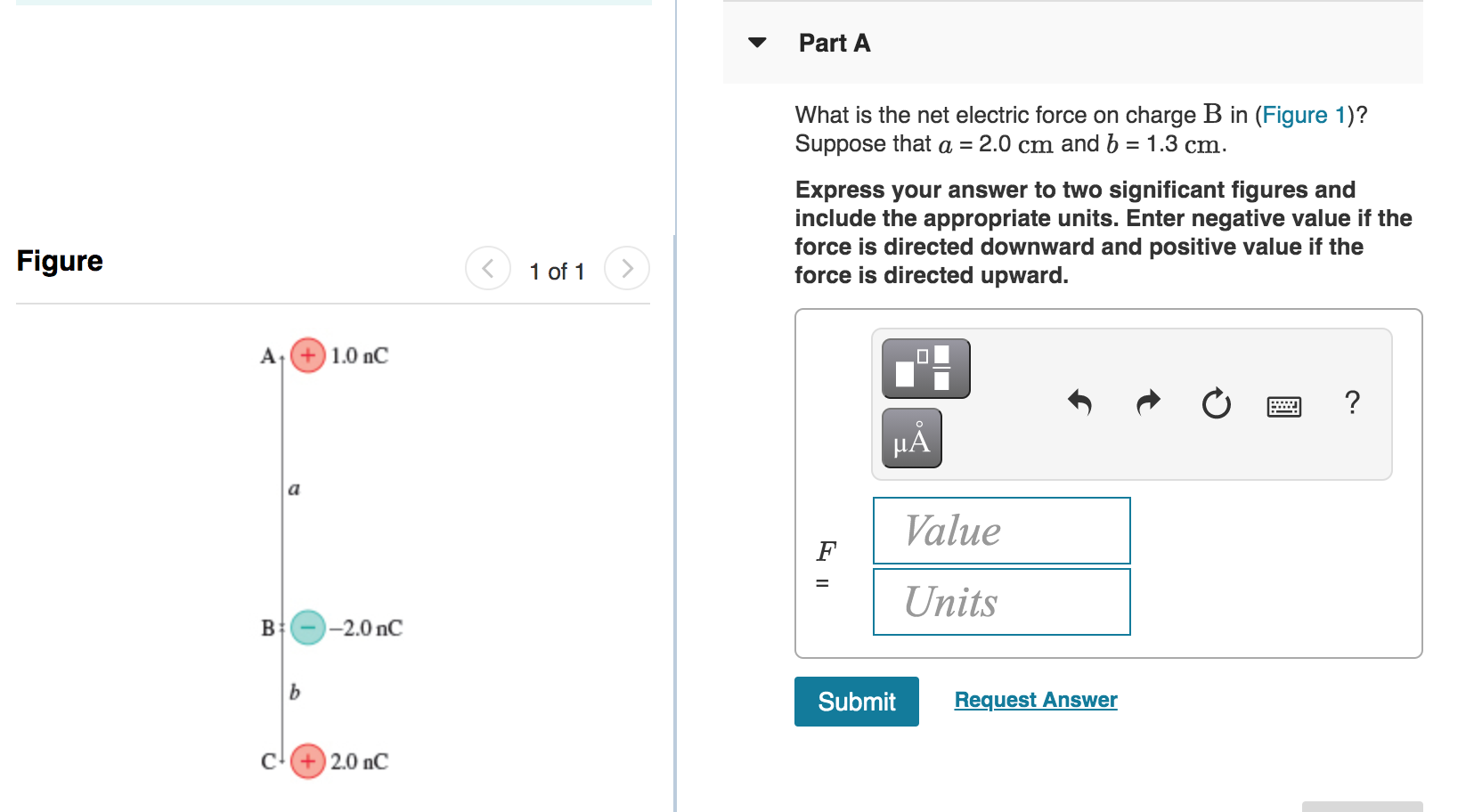 Solved Part A What Is The Net Electric Force On Charge B In | Chegg.com