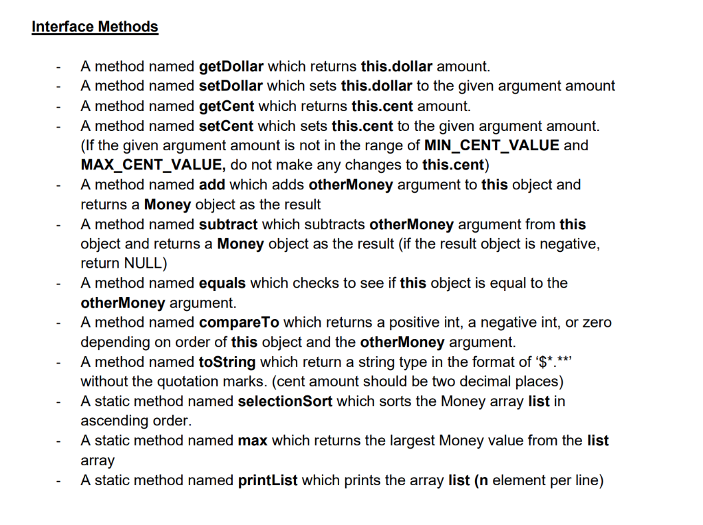 Solved I have the following code: class Money { private | Chegg.com