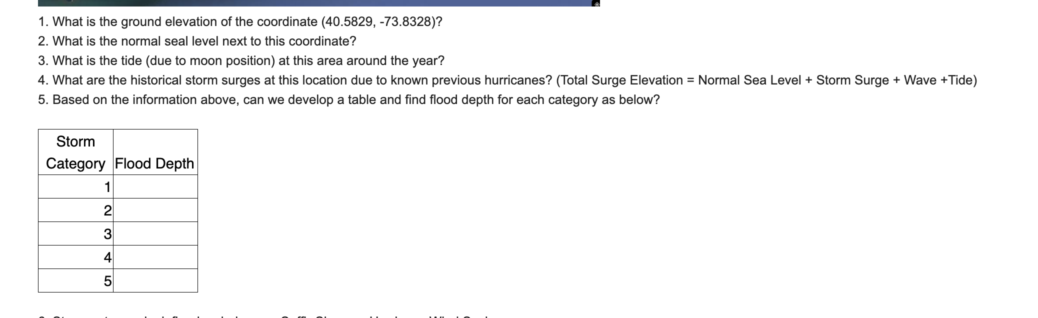 Solved I want to know how to calculate the flood depth of | Chegg.com