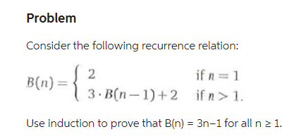 Consider The Following Recurrence Relation: | Chegg.com