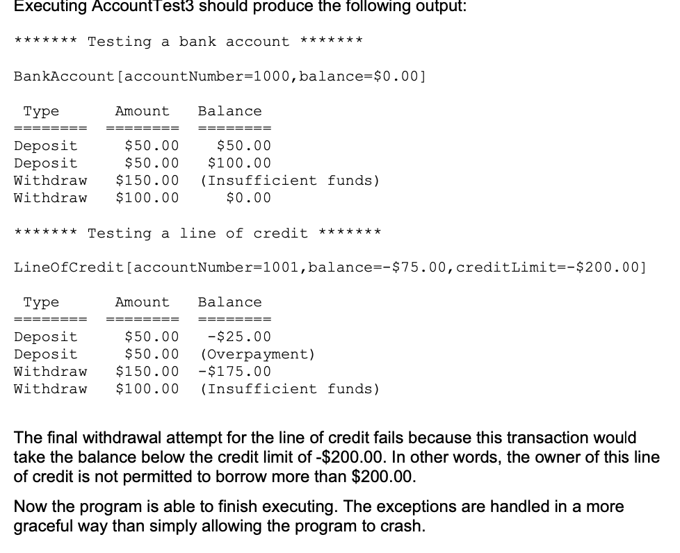 Solved Bank Accounts Documentation for the BankAccount class | Chegg.com