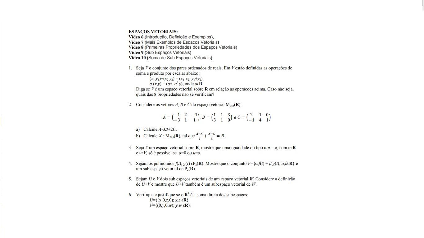 Solved 3 Let V Be A Vector Space Over R Show That An Eq Chegg Com