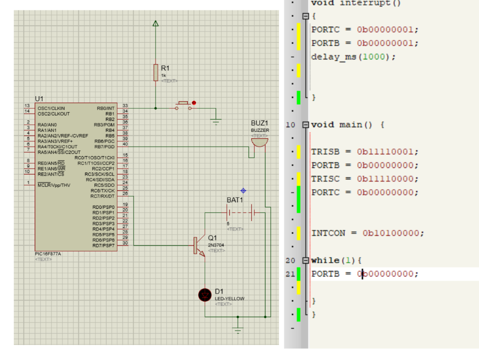 A circuit is build by a student, to use the interrupt | Chegg.com