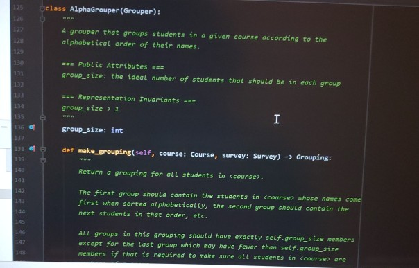 class AlphaGrouper (Grouper): A grouper that groups | Chegg.com