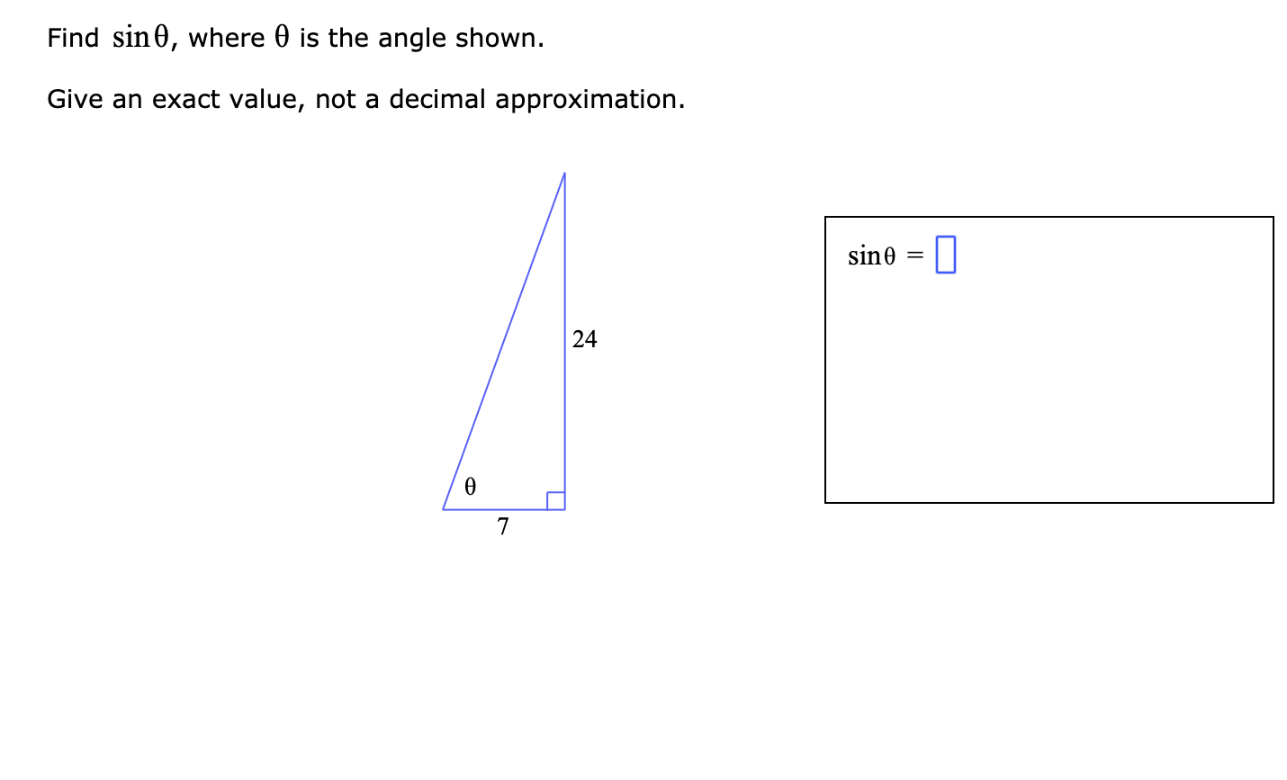 Solved Find , where is the angle shown. Give an exact value, | Chegg.com