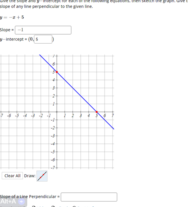 Solved slope of any line perpendicular to the given | Chegg.com