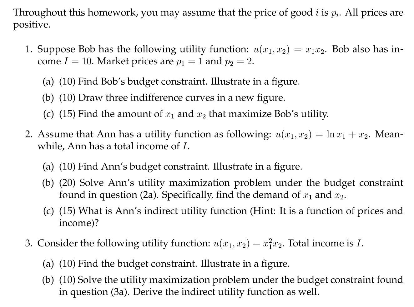 Solved Throughout this homework, you may assume that the | Chegg.com