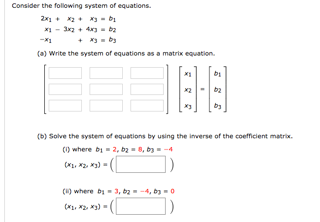 Solved Consider the following system of equations. 2x1 + X2 | Chegg.com