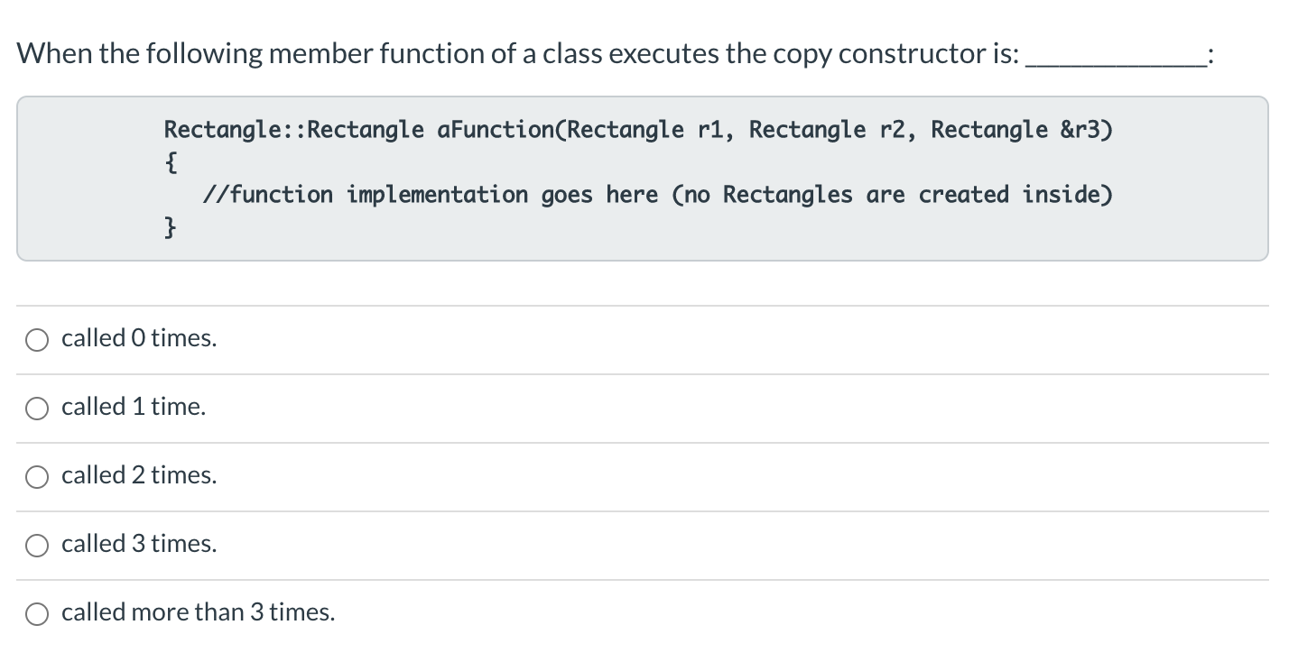 Solved When the following member function of a class | Chegg.com