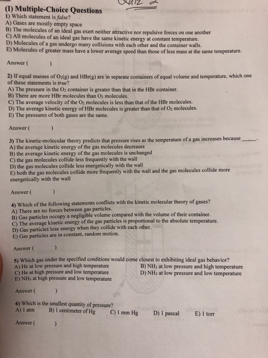 Solved (I) MultipleChoice Questions 1) Which statement is
