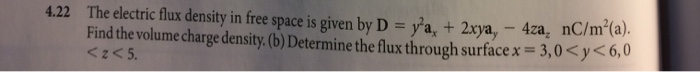 Solved The electric flux density in free space is given by D | Chegg.com