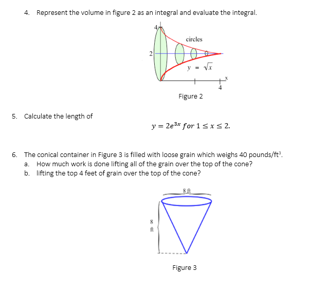 Solved 4. Represent the volume in figure 2 as an integral | Chegg.com