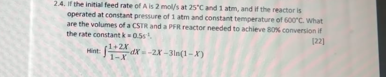 Solved Consider An Elementary Gas Phase Reaction: AB+20 2.1. | Chegg.com