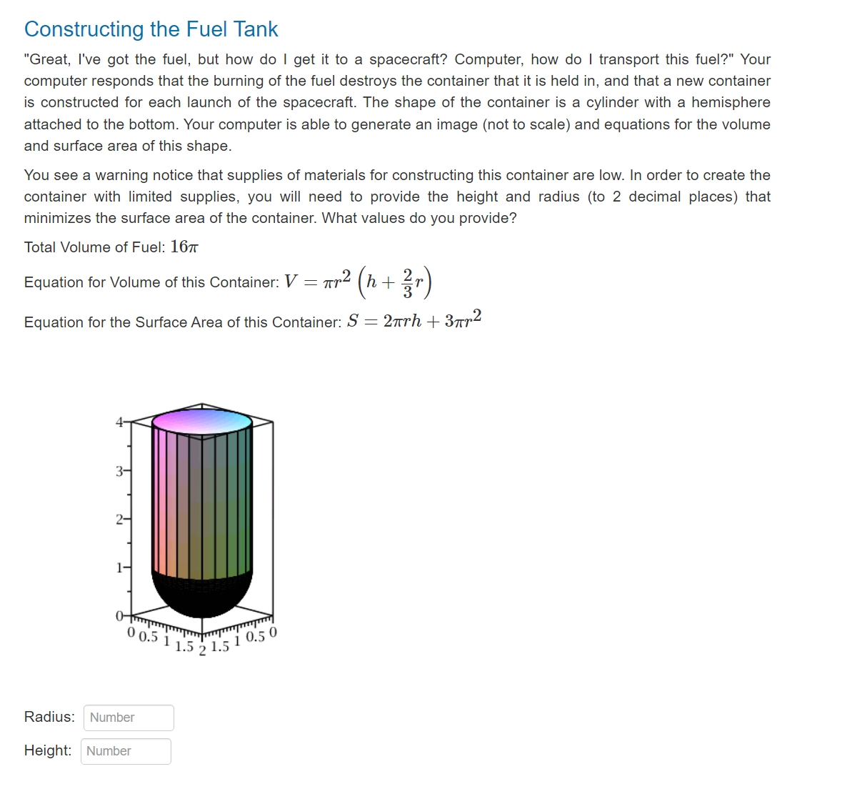 Solved Constructing the Fuel Tank