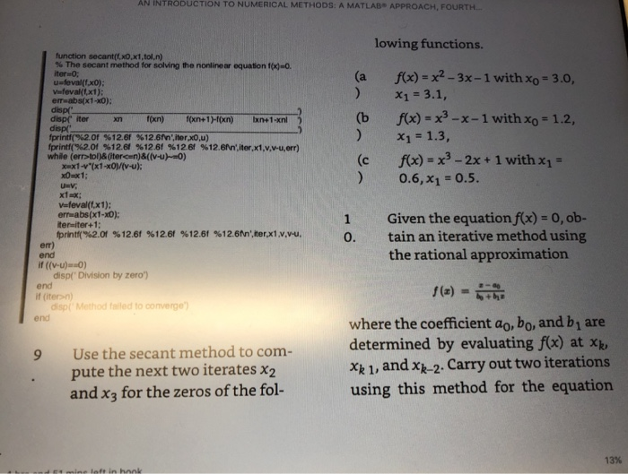 Solved AN INTRODUCTION TO NUMERICAL METHODS: A MATLAB | Chegg.com
