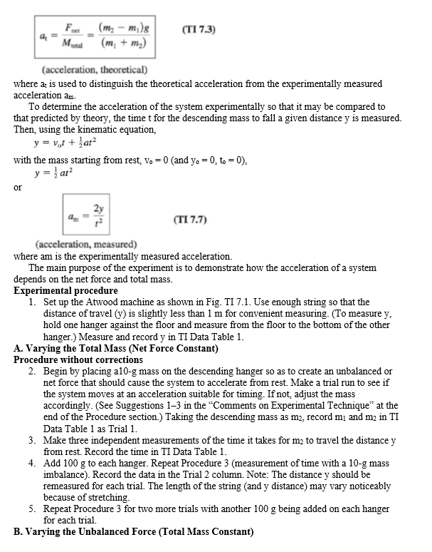 Solved Lab 5 Newton's Second Law: The Atwood Machine | Chegg.com