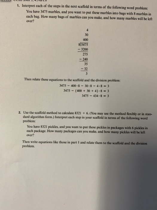Solved 1. Interpret each of the steps in the next scaffold | Chegg.com