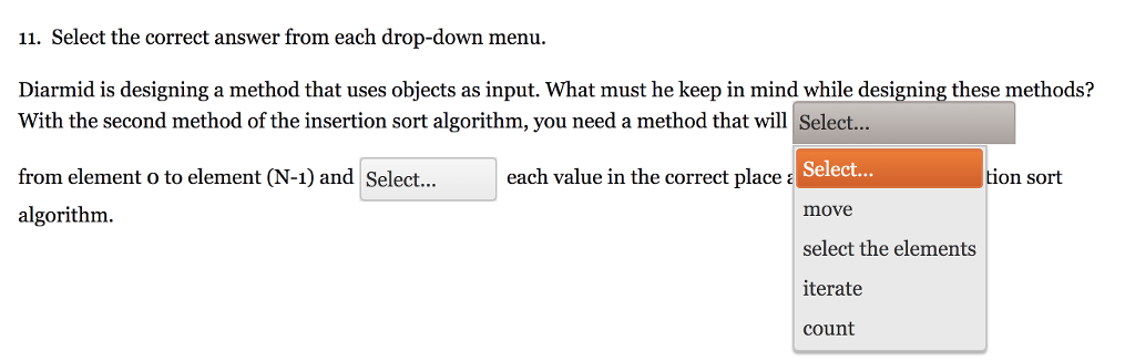 Solved 11. Select the correct answer from each drop-down | Chegg.com