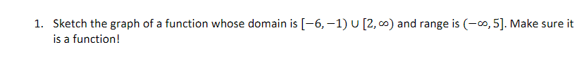Solved 1. Sketch the graph of a function whose domain is | Chegg.com