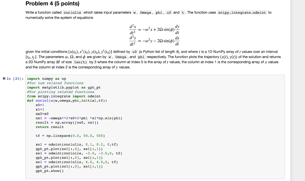 Use NumPy, SciPy And Matplotlib. And I Dont Know | Chegg.com