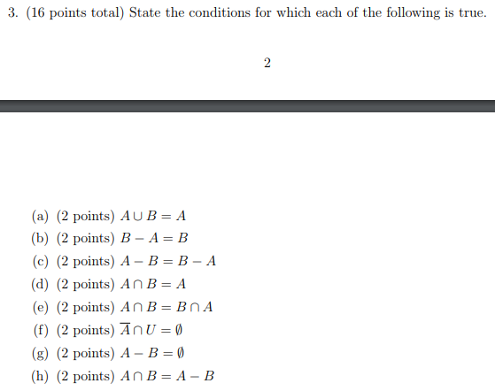 Solved 3. (16 points total) State the conditions for which | Chegg.com
