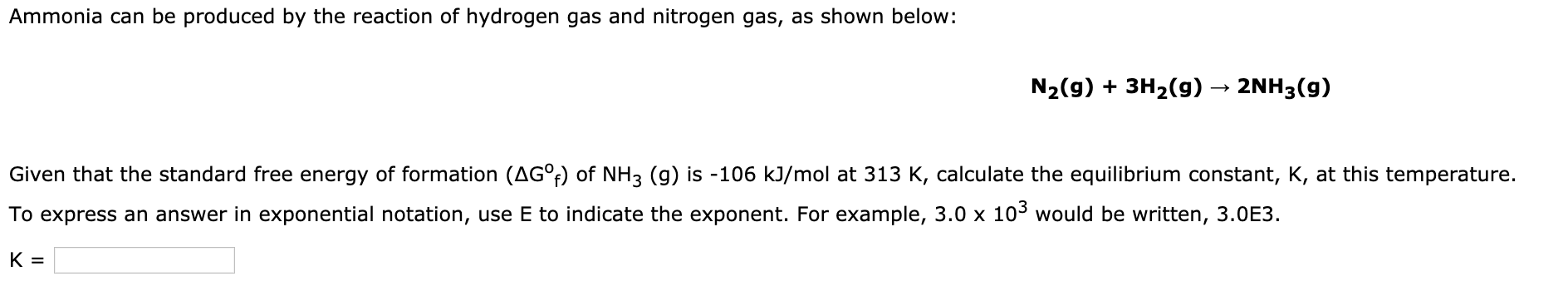 Solved Ammonia can be produced by the reaction of hydrogen | Chegg.com