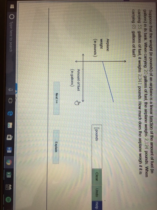 Solved Suppose that the weight (in pounds) of an airplane is