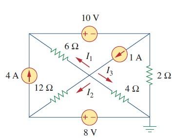 Solved In the circuit of the figure below, solve for I1, I2, | Chegg.com