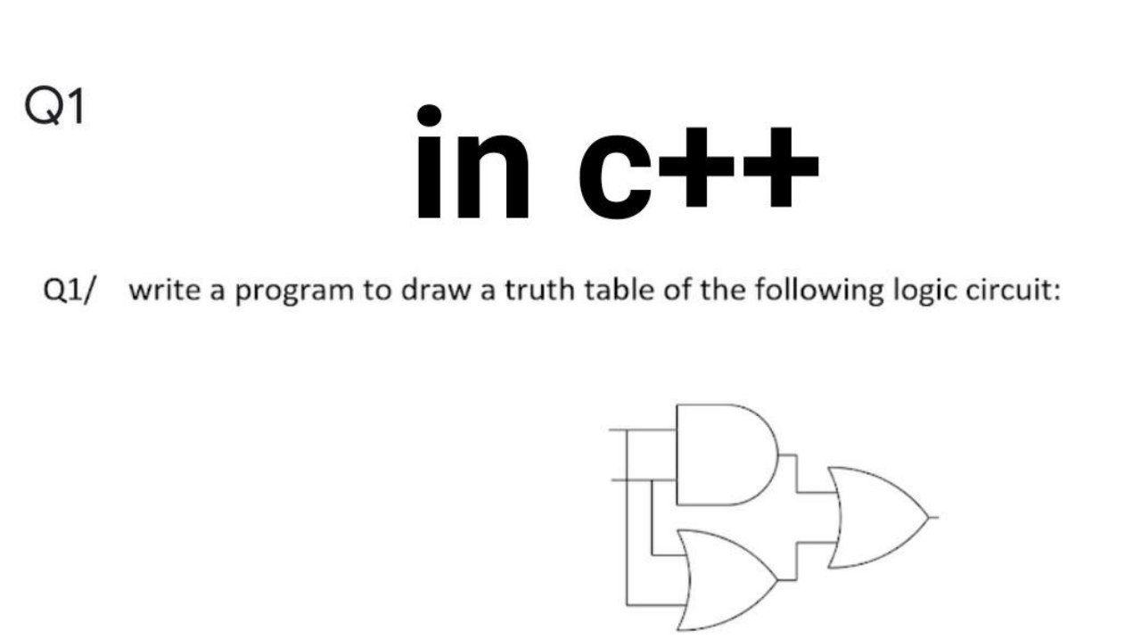 Solved Q1 in c++ Q1/ write a program to draw a truth table | Chegg.com