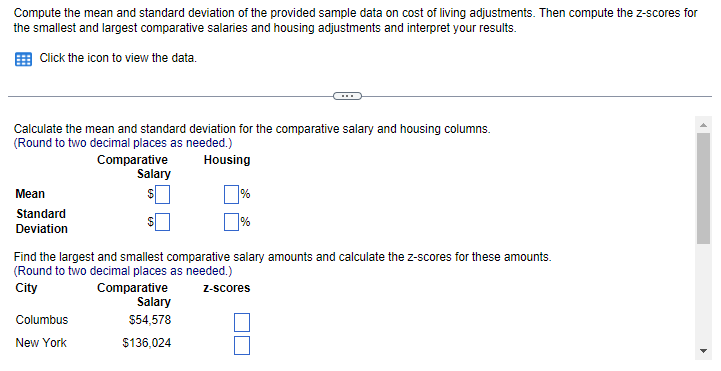 Solved Compute the mean and standard deviation of the | Chegg.com