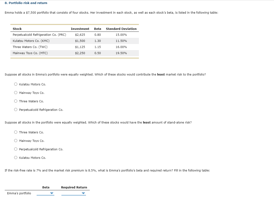 Solved A collection of financial assets and securities is | Chegg.com ...