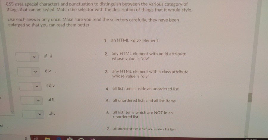 Punctuation Code Css Solved CSS uses special characters and punctuation to | Chegg.com