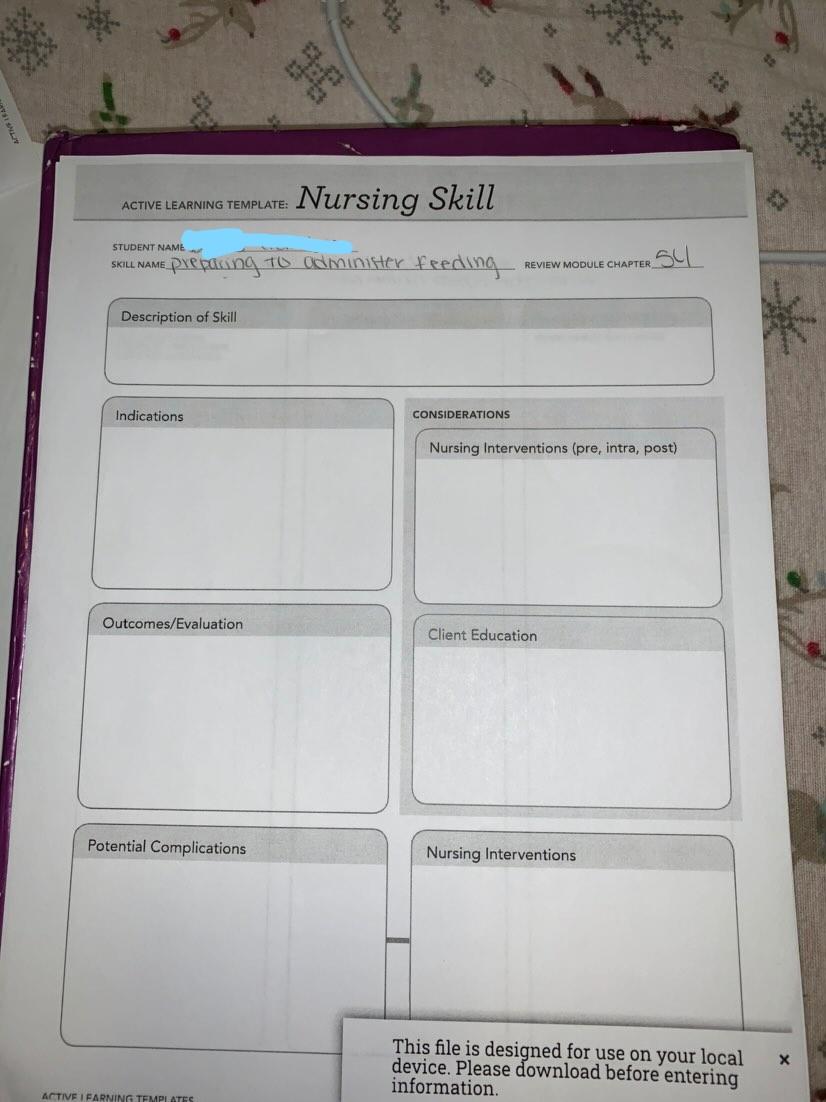 Solved ACTIVE LEARNING TEMPLATE: Nursing Skill ܀ STUDENT | Chegg.com