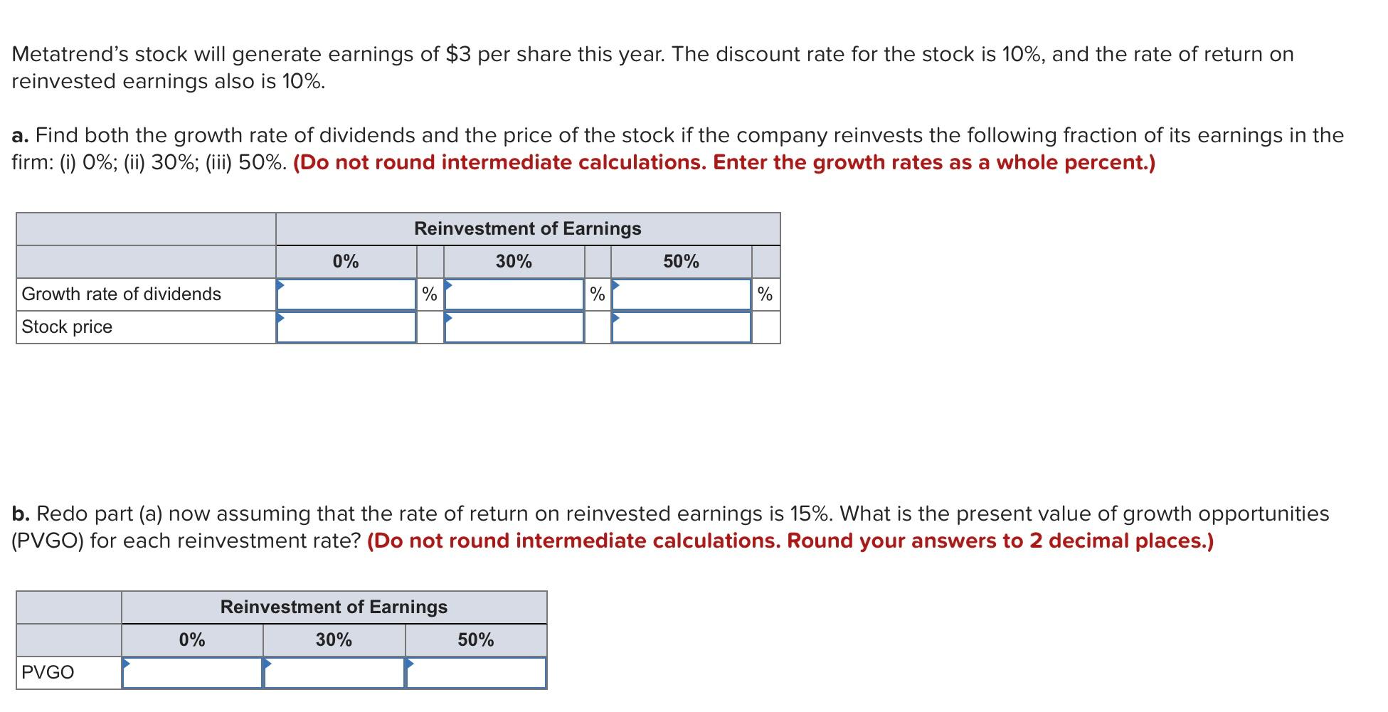 Solved Metatrend’s stock will generate earnings of 3 per
