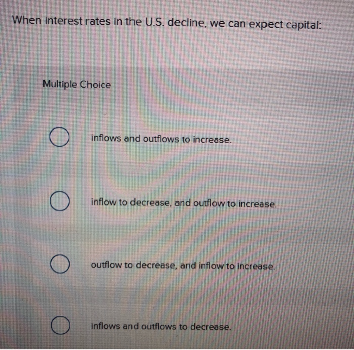 Interest Outflow Solved When interest rates in the U.S. decline, we can | Chegg.com