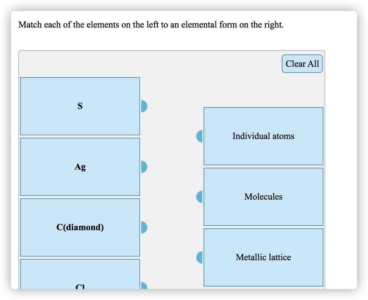 Solved Match each of the elements on the left to an | Chegg.com