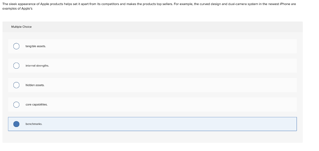 Solved The sleek appearance of Apple products helps set it | Chegg.com