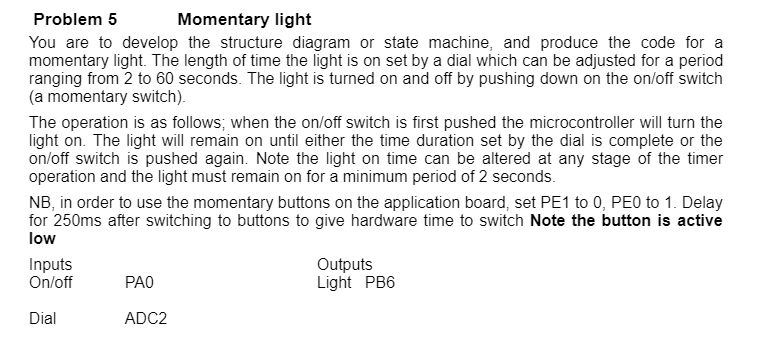 Problem 5 Momentary light You are to develop the | Chegg.com