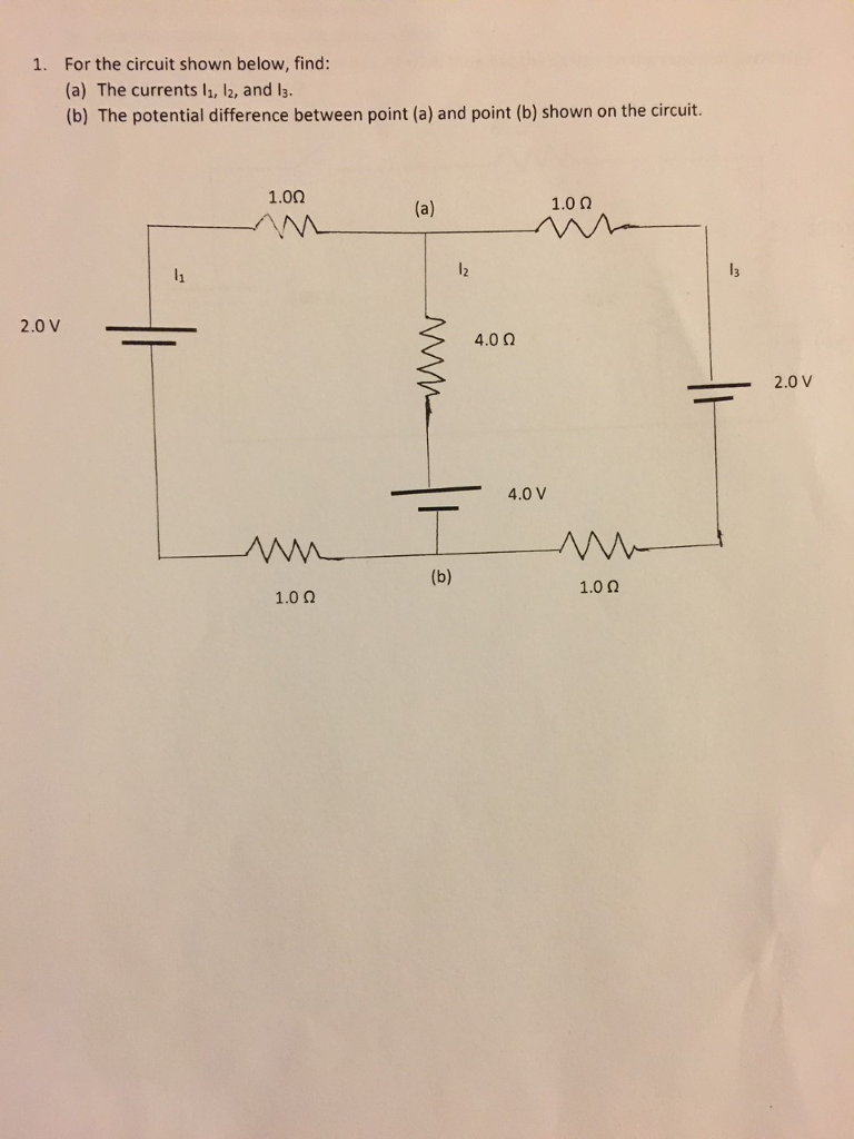 Solved For The Circuit Shown Below, Find: (a) The Currents | Chegg.com